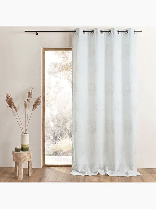 Cortina de jacquard con motivos redondos jaspeados - Kiabi Cortina de jacquard con motivos redondos jaspeados - Kiabi