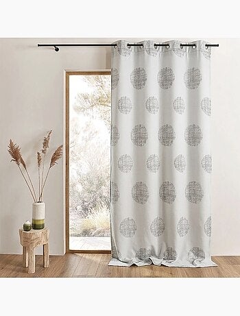 Cortina de jacquard con motivos redondos jaspeados
