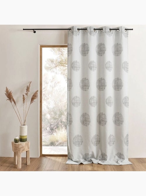Cortina de jacquard con motivos redondos jaspeados - Kiabi Cortina de jacquard con motivos redondos jaspeados - Kiabi