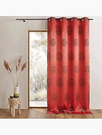 Cortina de jacquard con motivos redondos jaspeados