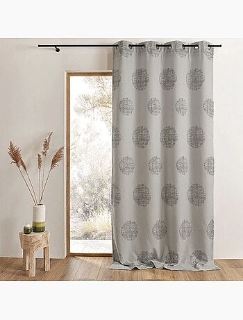 Cortina de jacquard con motivos redondos jaspeados