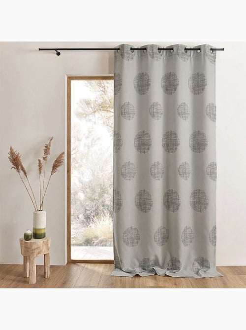 Cortina de jacquard con motivos redondos jaspeados - Kiabi Cortina de jacquard con motivos redondos jaspeados - Kiabi