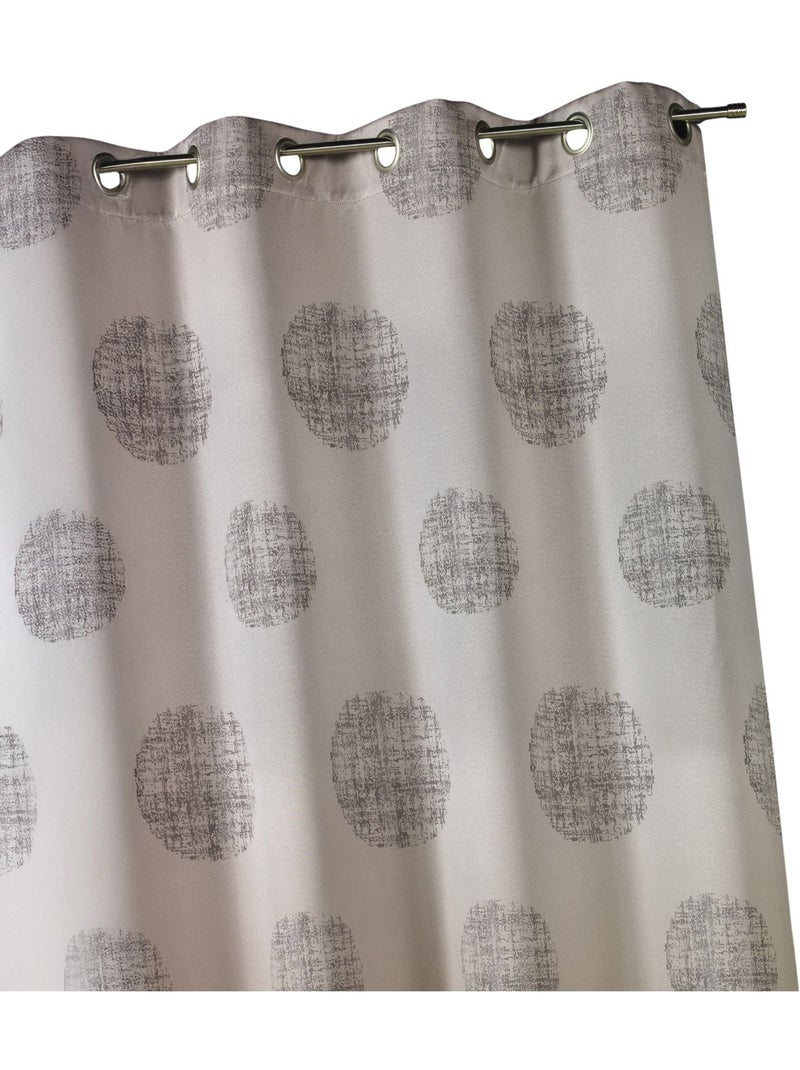 Cortina de jacquard con motivos redondos jaspeados Taupe - Kiabi