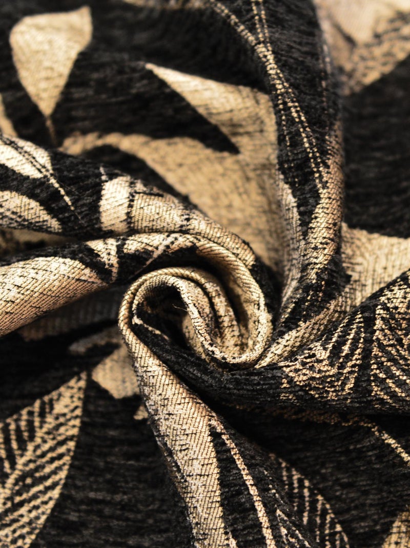 Cortina de jacquard con motivos selváticos Negro - Kiabi