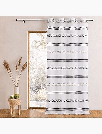 Cortina de jacquard con rayas geométricas