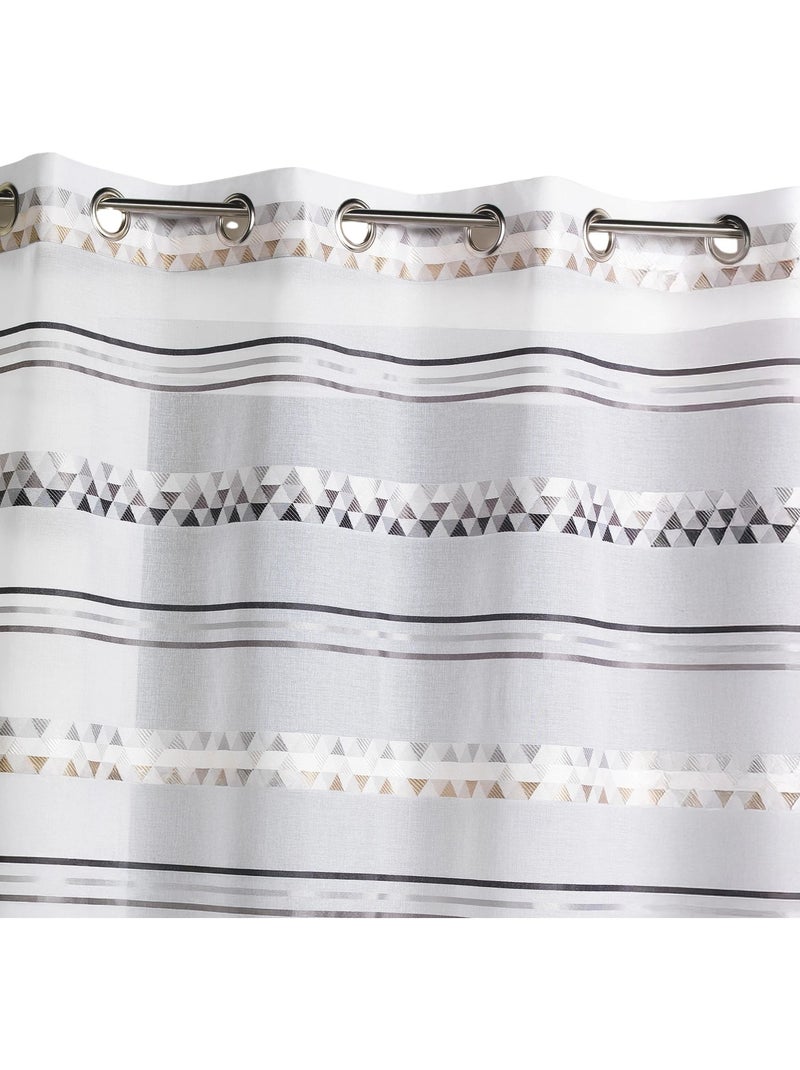 Cortina de jacquard con rayas geométricas Gris claro - Kiabi