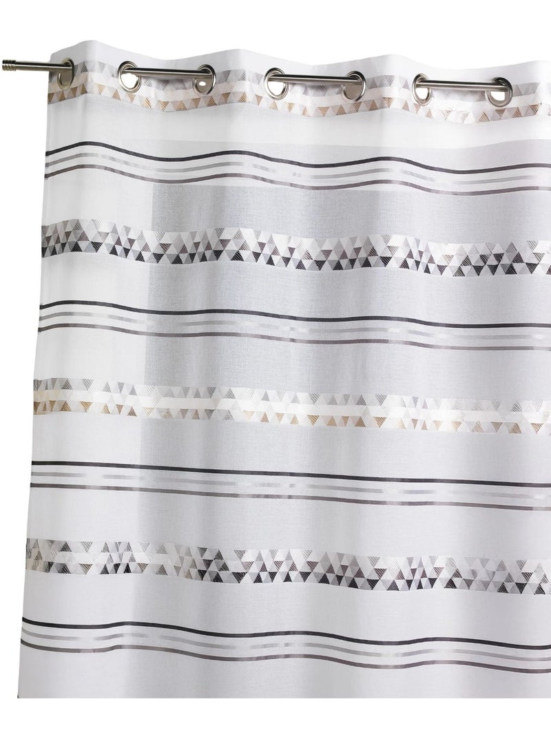 Cortina de jacquard con rayas geométricas Gris claro - Kiabi