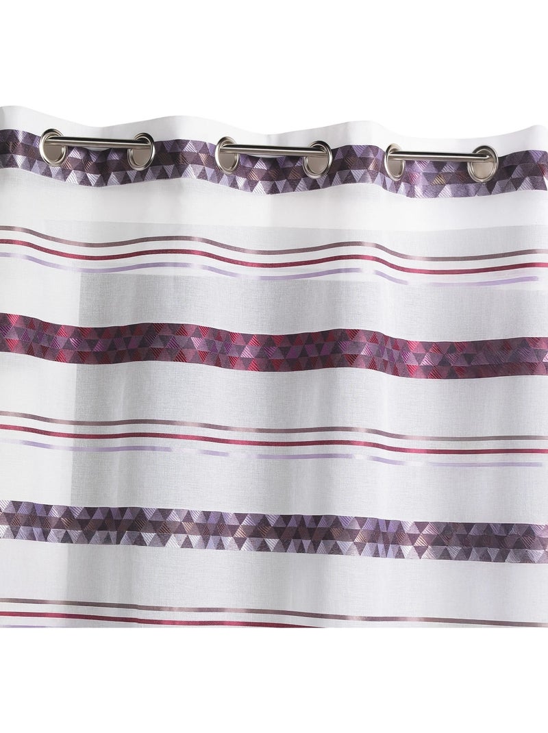 Cortina de jacquard con rayas geométricas Malva chiaro - Kiabi