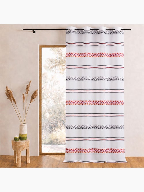 Cortina de jacquard con rayas geométricas - Kiabi Cortina de jacquard con rayas geométricas - Kiabi