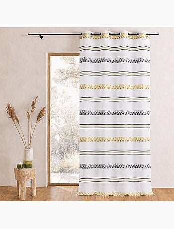 Cortina de jacquard con rayas geométricas