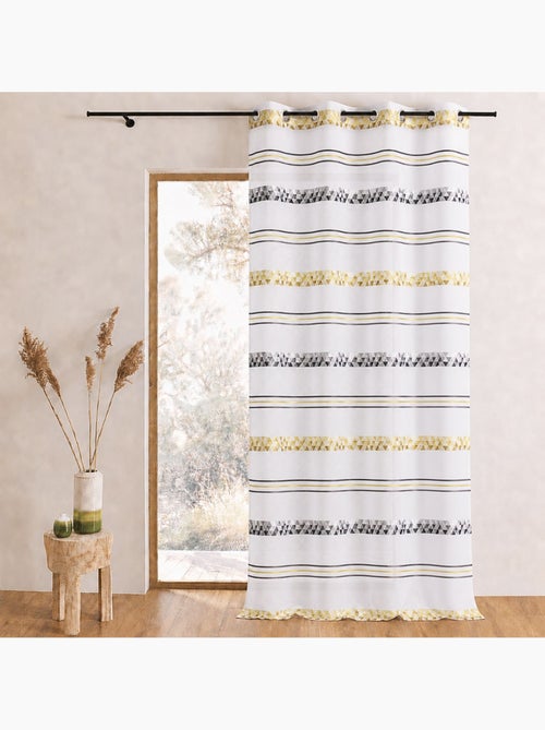 Cortina de jacquard con rayas geométricas - Kiabi Cortina de jacquard con rayas geométricas - Kiabi