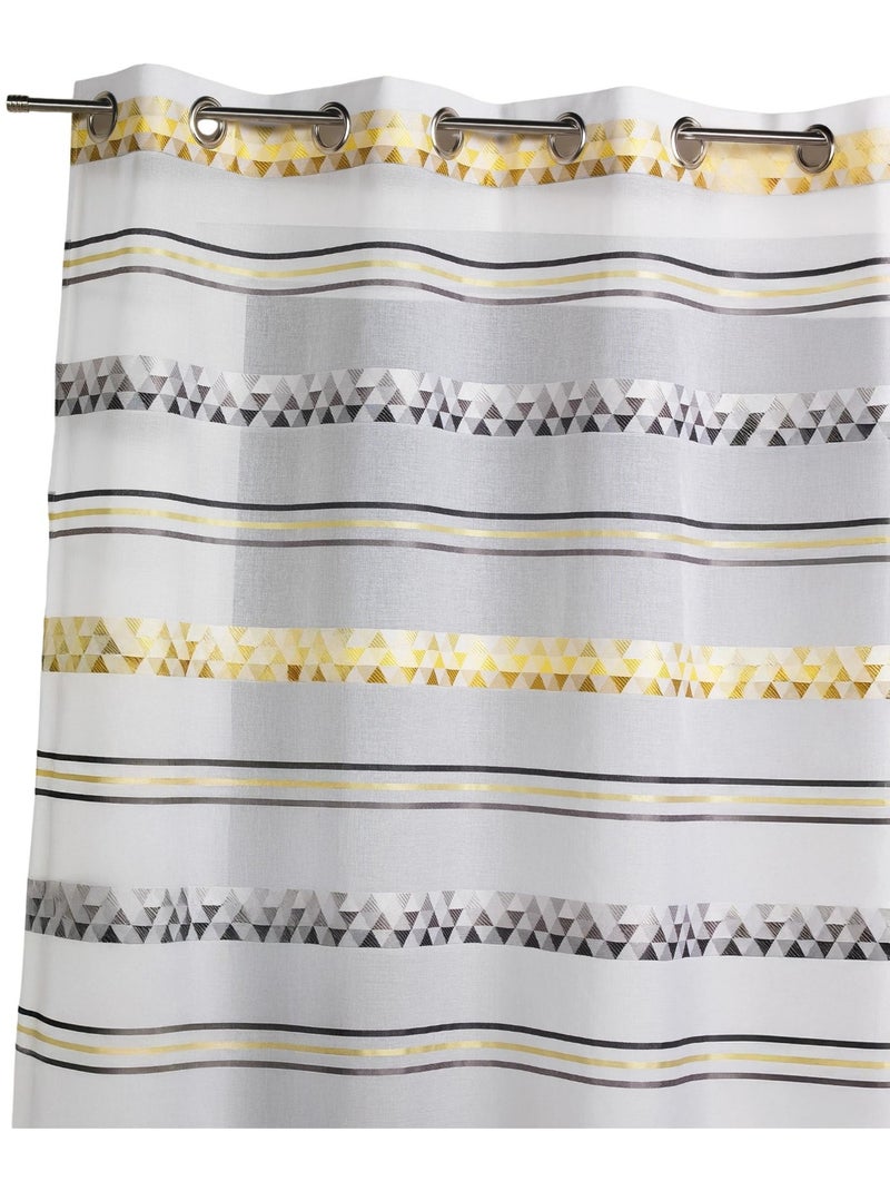 Cortina de jacquard con rayas geométricas Verde tilo - Kiabi