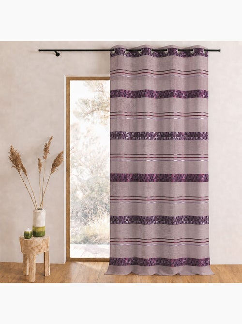 Cortina de jacquard con rayas geométricas - Kiabi Cortina de jacquard con rayas geométricas - Kiabi