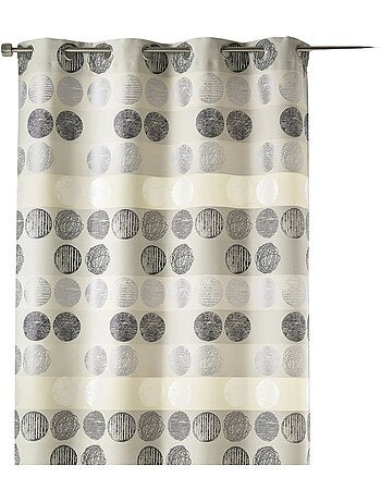 Cortina de jacquard con rayas horizontales y lunares