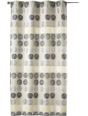 Cortina de jacquard con rayas horizontales y lunares