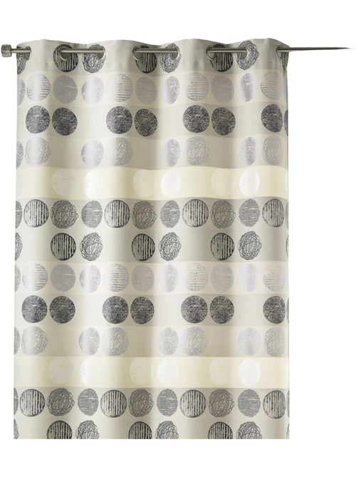 Cortina de jacquard con rayas horizontales y lunares - Kiabi Cortina de jacquard con rayas horizontales y lunares - Kiabi