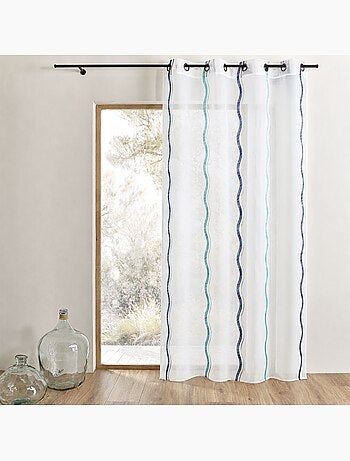 Cortina de jacquard con rayas verticales onduladas