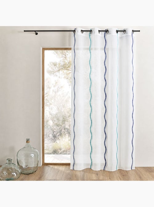 Cortina de jacquard con rayas verticales onduladas - Kiabi