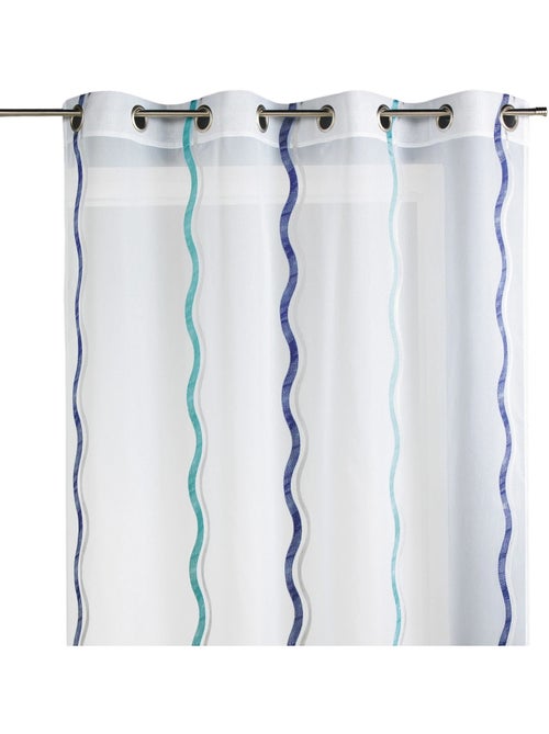 Cortina de jacquard con rayas verticales onduladas - Kiabi