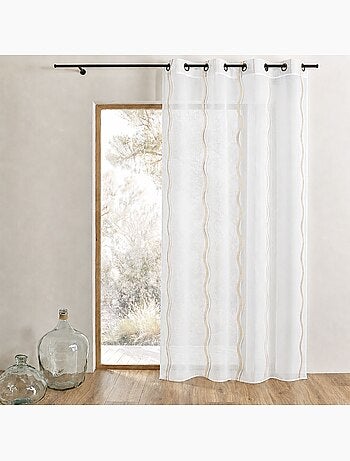 Cortina de jacquard con rayas verticales onduladas