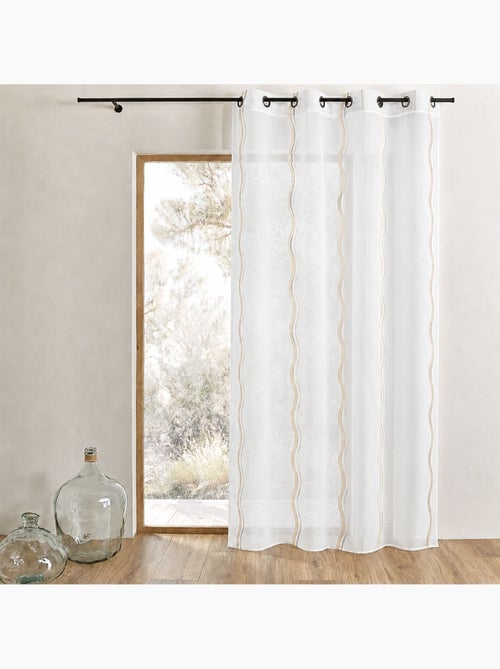 Cortina de jacquard con rayas verticales onduladas - Kiabi