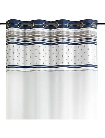 Cortina de jacquard con ribete de rayas horizontales