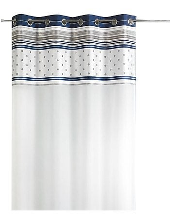 Cortina de jacquard con ribete de rayas horizontales