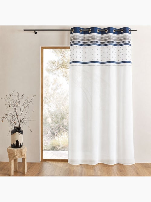 Cortina de jacquard con ribete de rayas horizontales - Kiabi