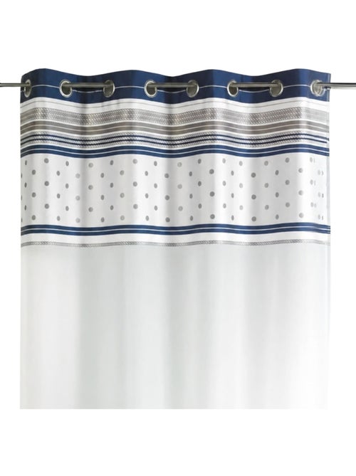 Cortina de jacquard con ribete de rayas horizontales - Kiabi