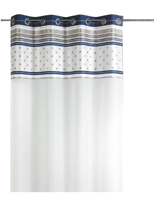 Cortina de jacquard con ribete de rayas horizontales - Kiabi