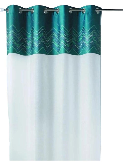 Cortina de jacquard con ribete en espiga - Kiabi Cortina de jacquard con ribete en espiga - Kiabi