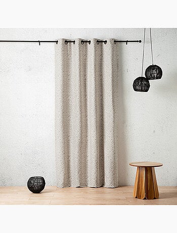 Cortina de jacquard con textura abstracta y ojales