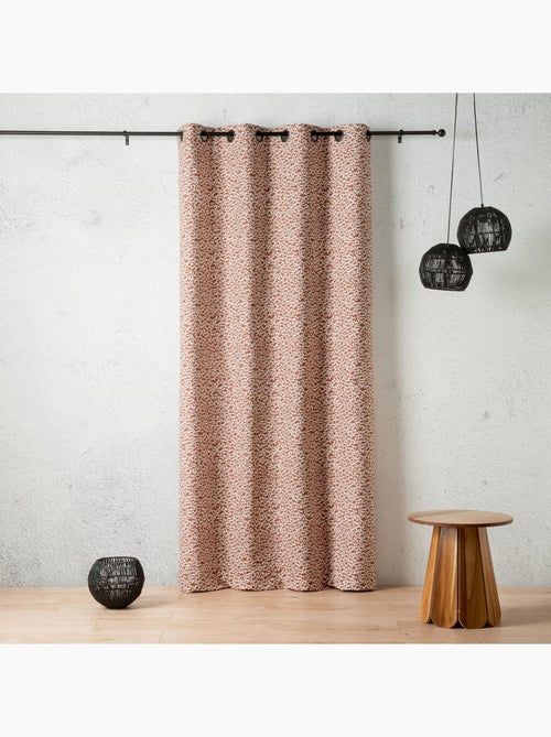 Cortina de jacquard con textura abstracta y ojales - Kiabi