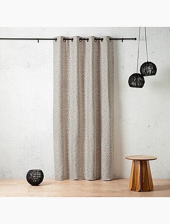 Cortina de jacquard con textura abstracta y ojales