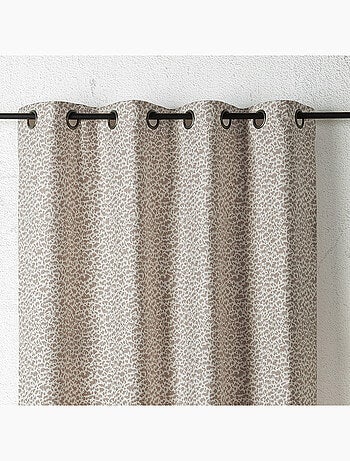 Cortina de jacquard con textura abstracta y ojales