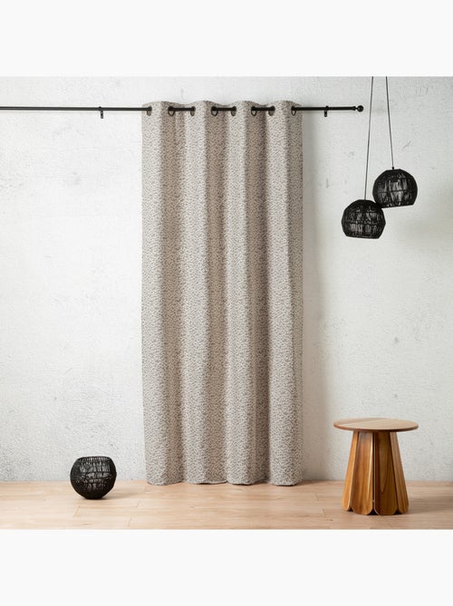 Cortina de jacquard con textura abstracta y ojales - Kiabi