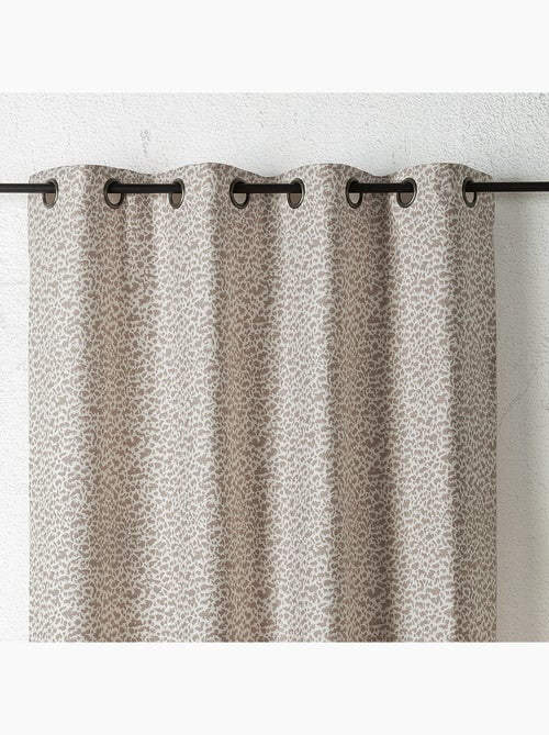 Cortina de jacquard con textura abstracta y ojales - Kiabi