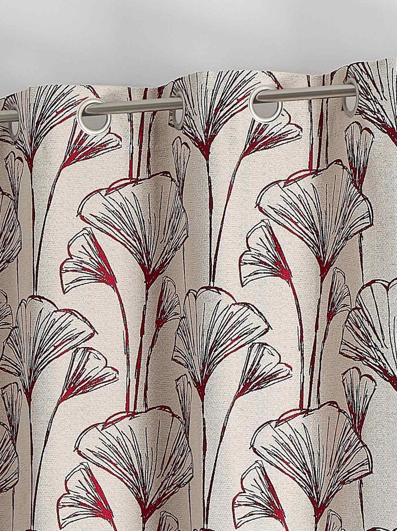 Cortina de jacquard de flores de Gingko Burdeos - Kiabi