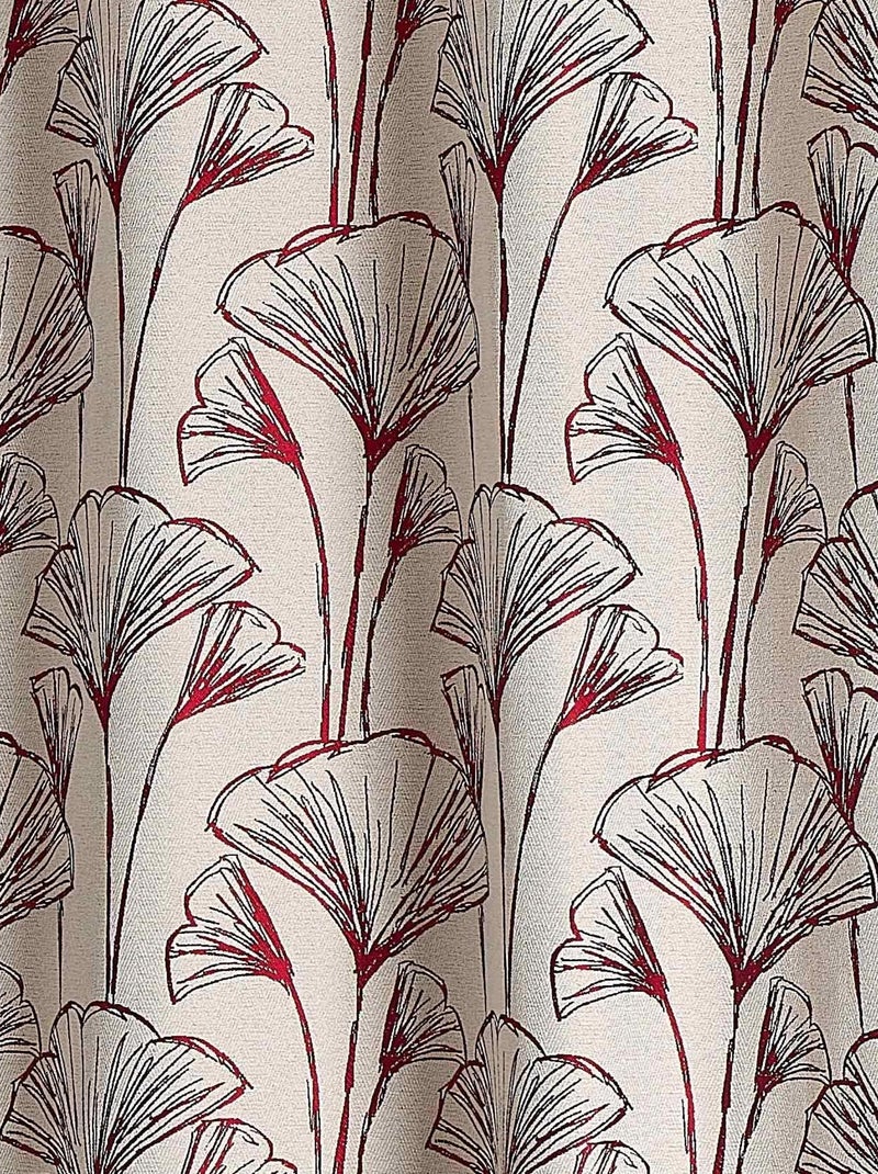 Cortina de jacquard de flores de Gingko Burdeos - Kiabi