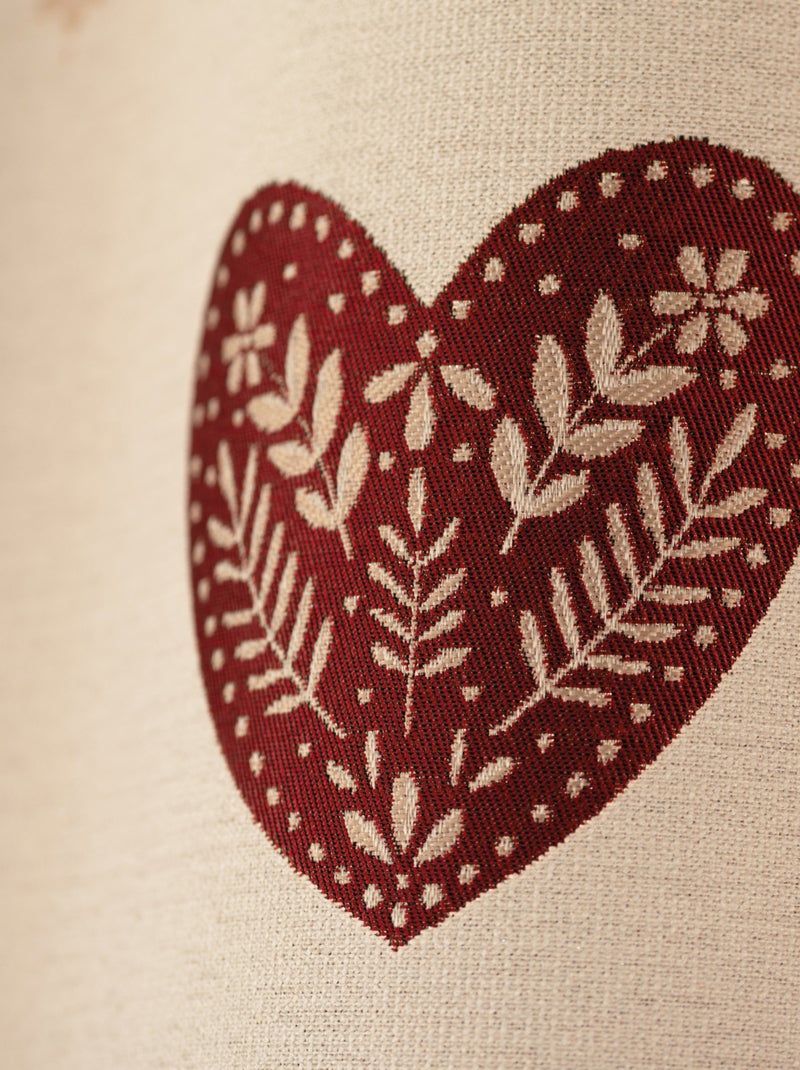 Cortina de jacquard de ojales con parte superior de guinga y motivos de corazones Rojo - Kiabi