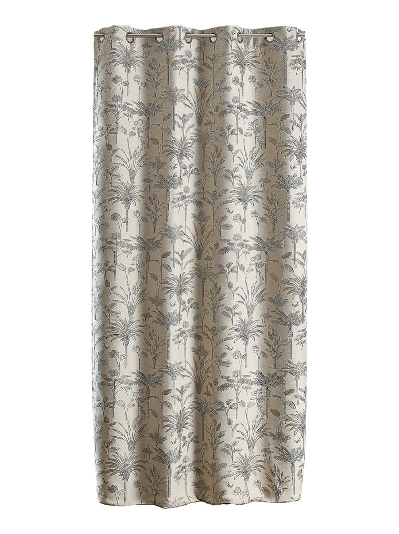 Cortina de Jacquard de palmeras exóticas Beige claro - Kiabi