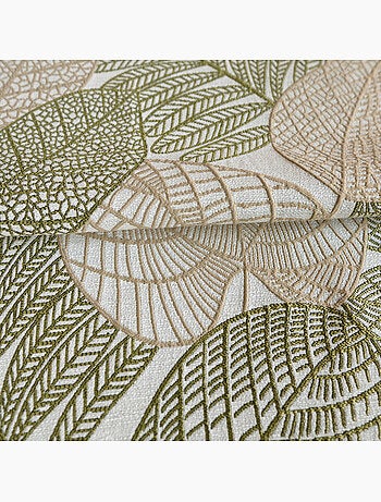 Cortina de jacquard de polialgodón con estampado de hojas