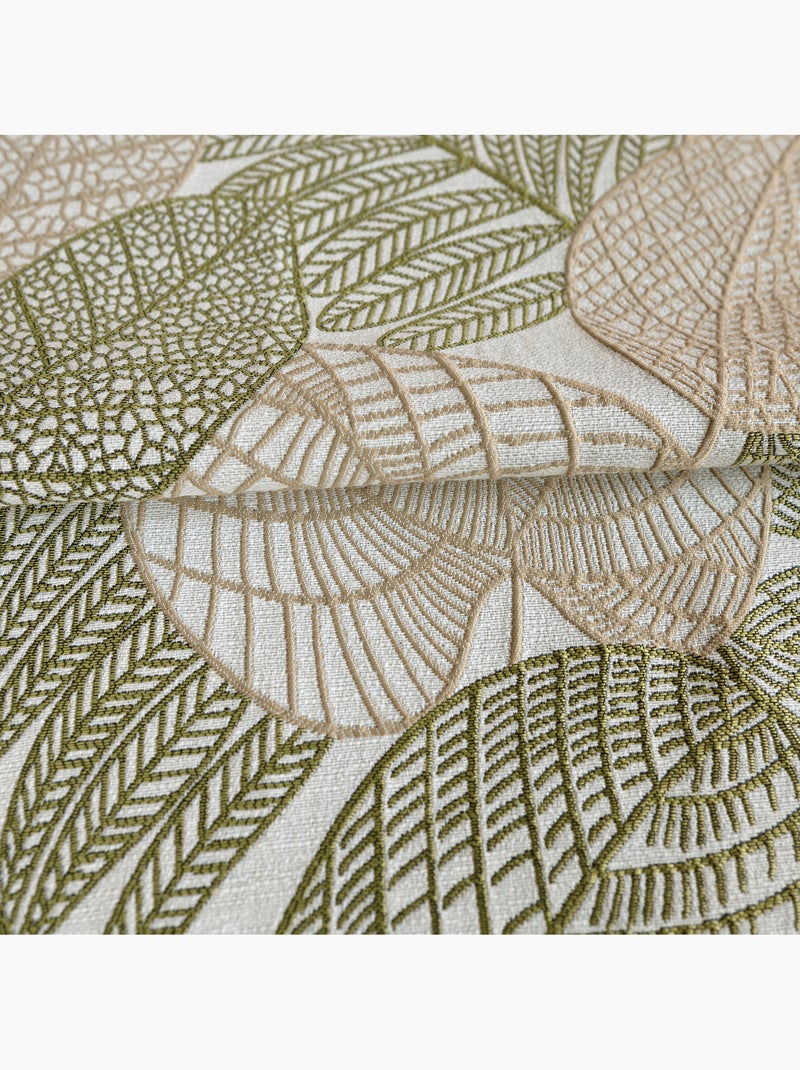 Cortina de jacquard de polialgodón con estampado de hojas Caqui - Kiabi
