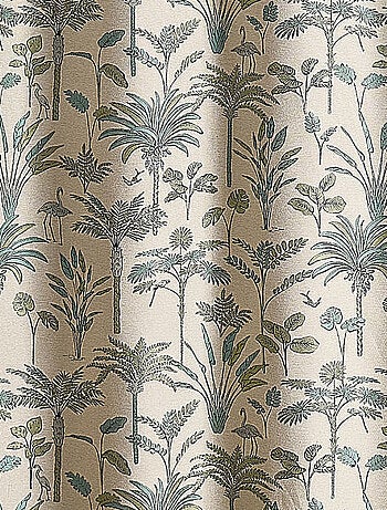 Cortina de jacquard exótico con estampado de palmeras