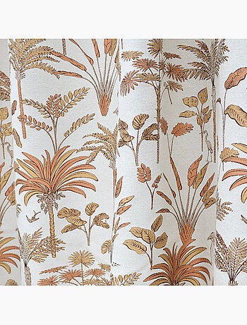 Cortina de jacquard exótico con estampado de palmeras