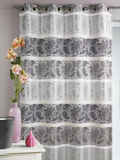 Cortina de jacquard rayas horizontales fantasias - Kiabi