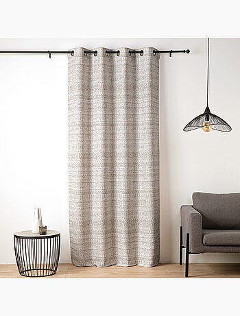 Cortina de jacquard texturizado de inspiración mineral con ojales