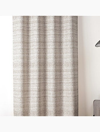Cortina de jacquard texturizado de inspiración mineral con ojales