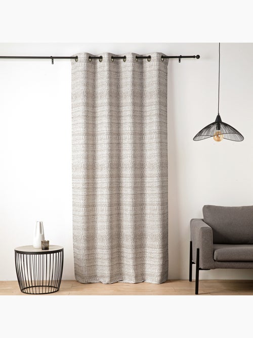 Cortina de jacquard texturizado de inspiración mineral con ojales - Kiabi