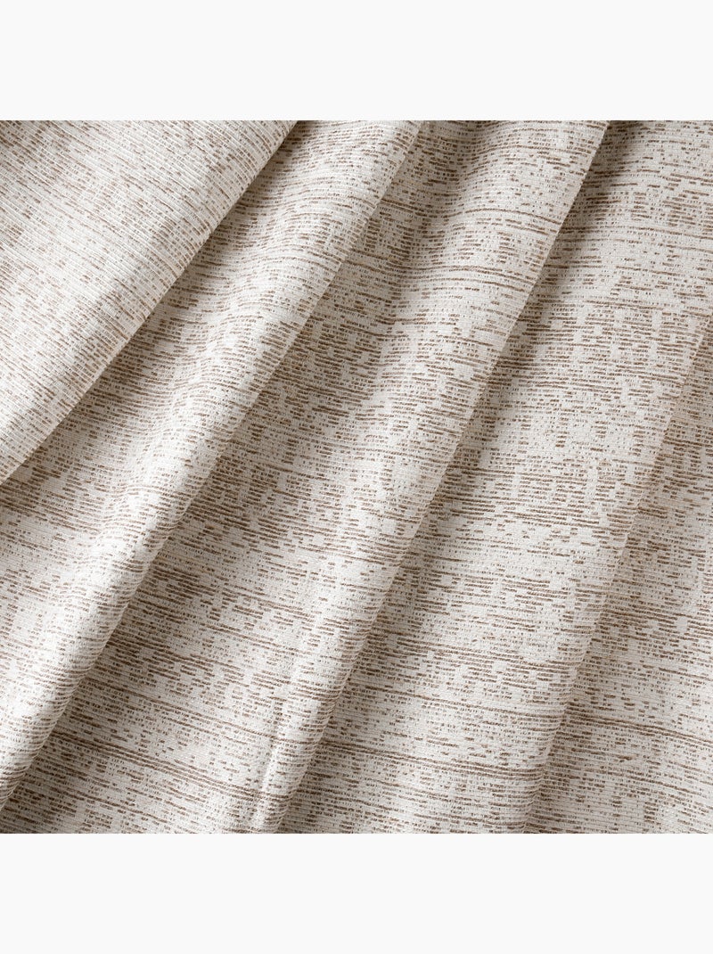 Cortina de jacquard texturizado de inspiración mineral con ojales Beige - Kiabi